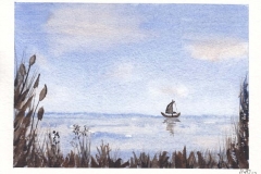 boat on horizon