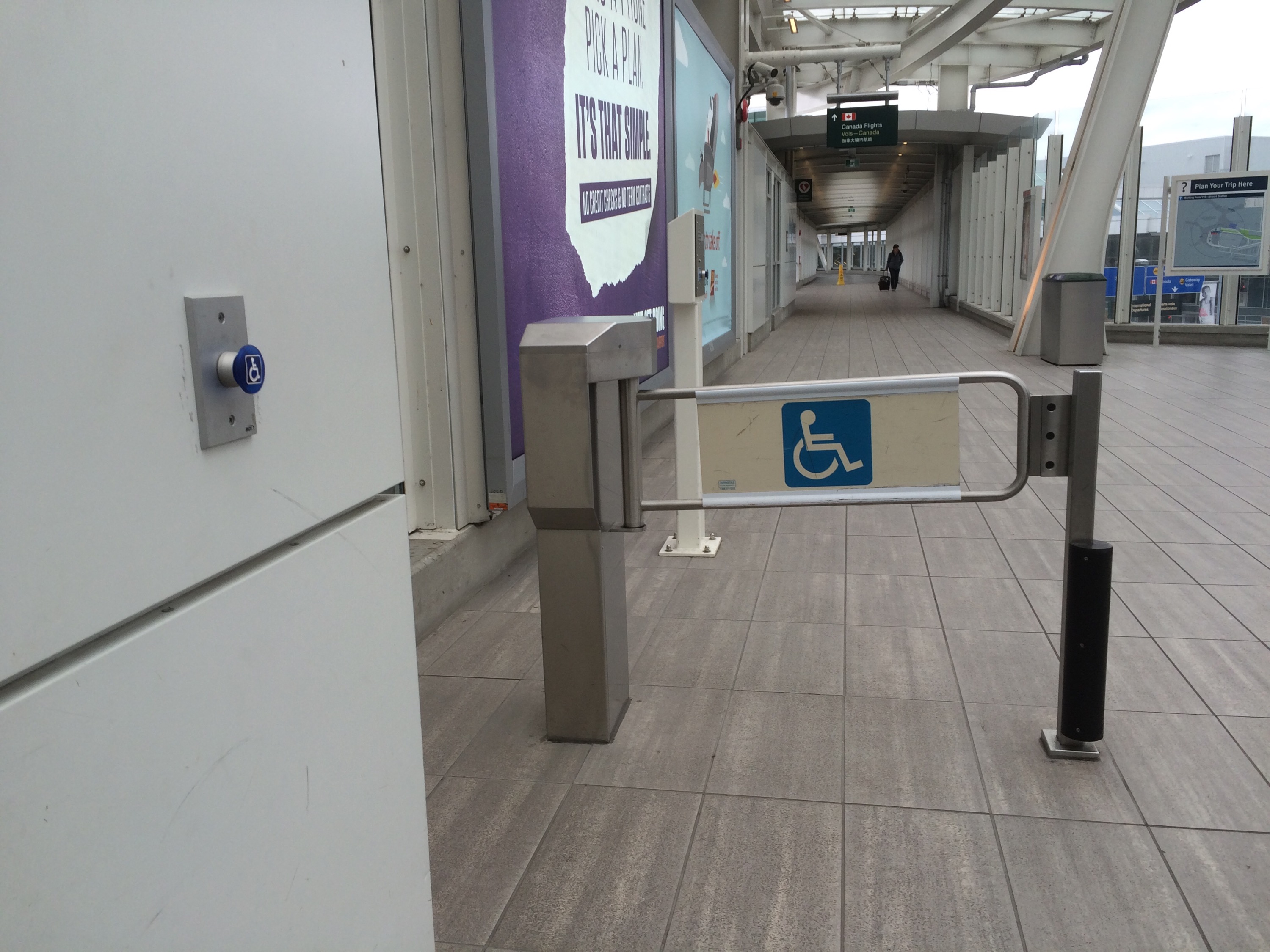 The barrier to the SkyTrain station that I cannot pass