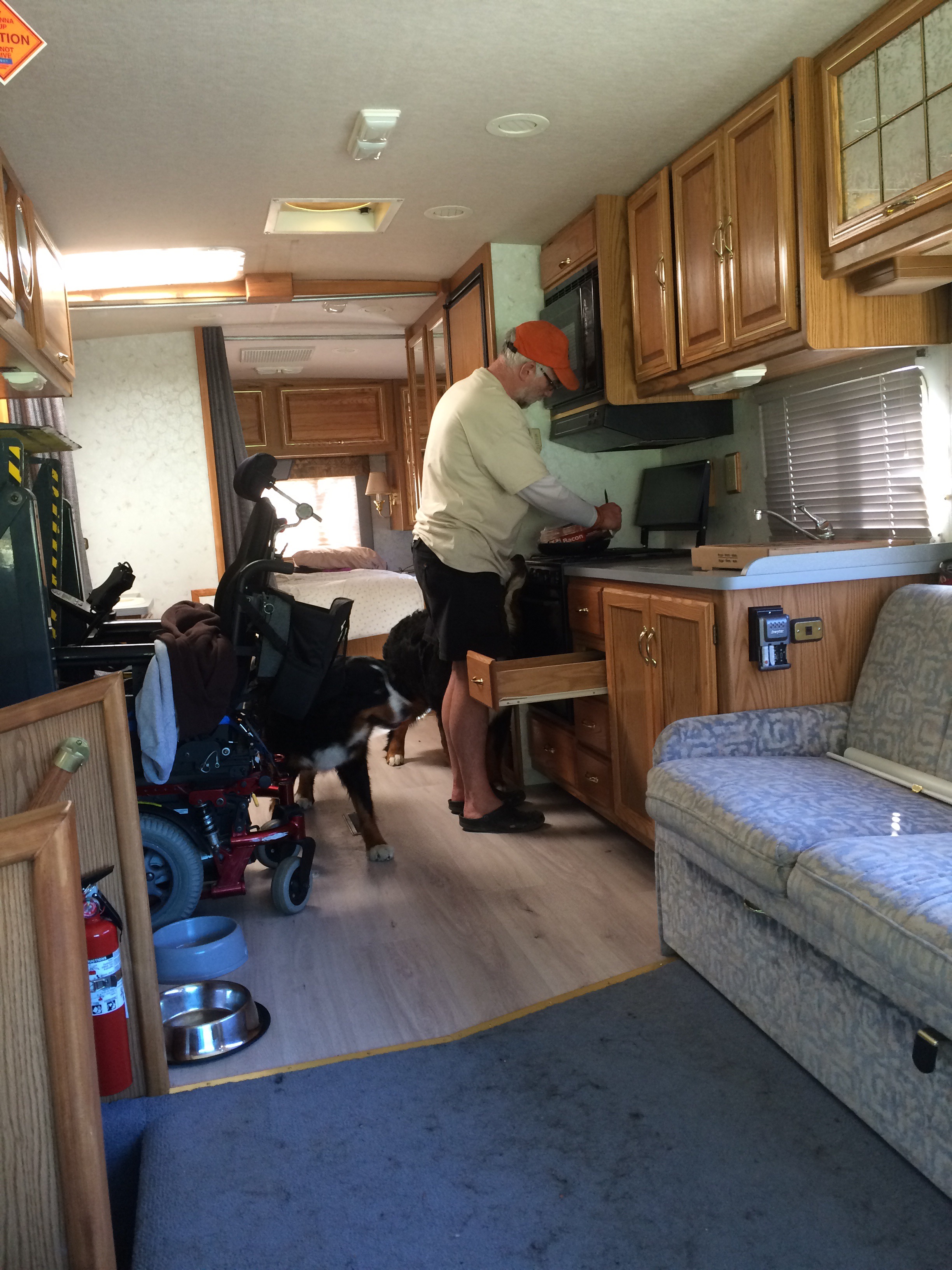 Ian making breakfast