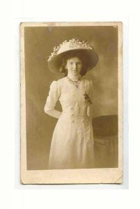 sepia photo of Nelly Deeley